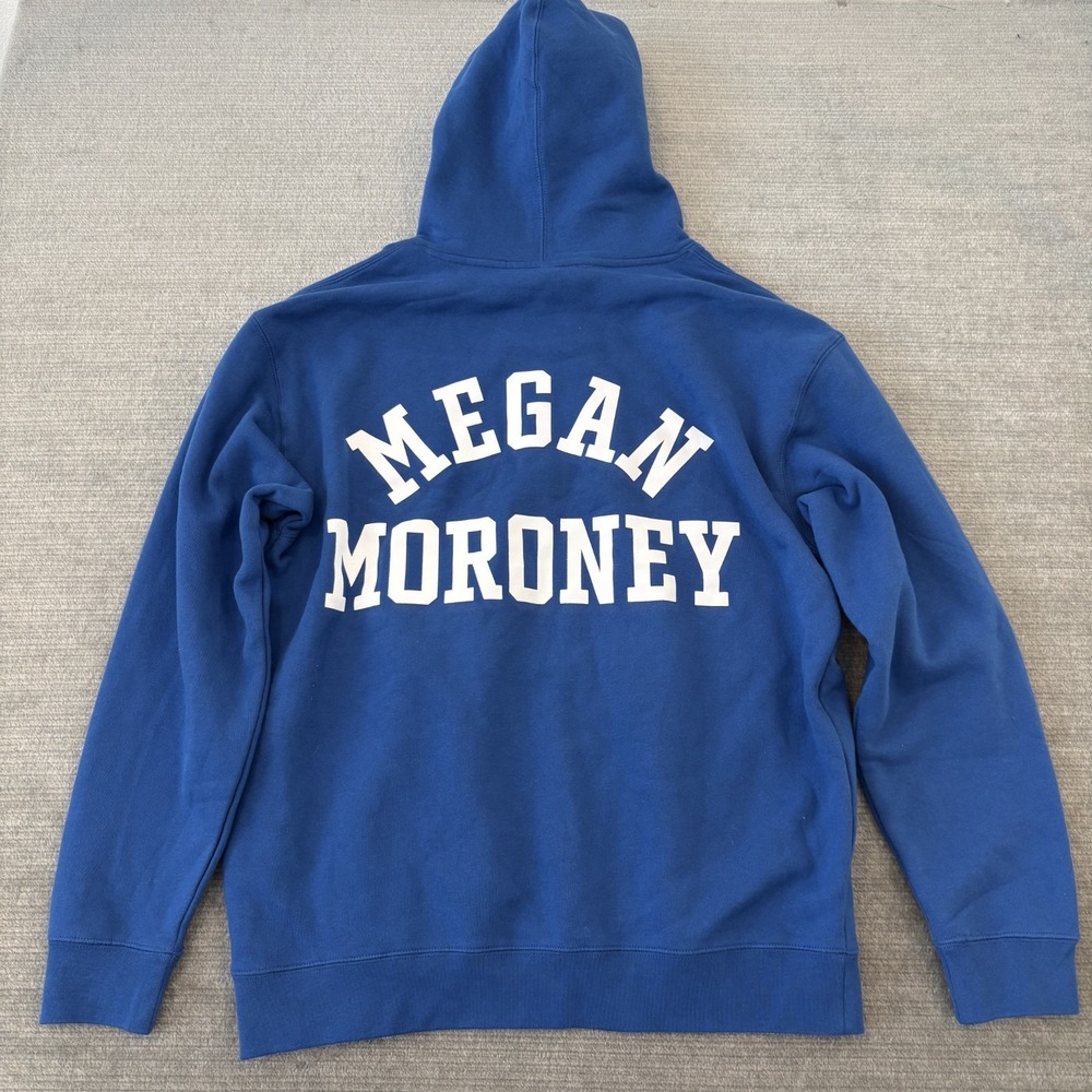 Megan Moroney Hoodie Unisex Large Blue Am I Okay? Pullover Graphic Sweatshirt - Picture 2 of 8